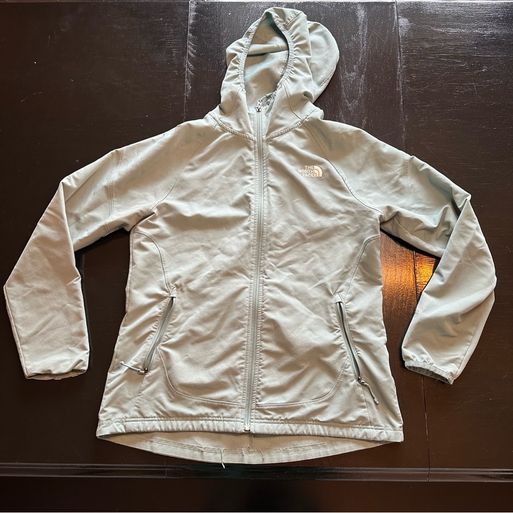 The North Face Green Blue Large Windbreaker Spring Fall Outerwear Quarter Zip
